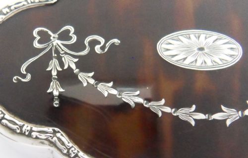 MAPPIN WEBB SILVER PIQUE TORTOISESHELL BOX BIRMINGHAM 1912 - ADDITIONAL PHOTO 6