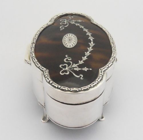 MAPPIN WEBB SILVER PIQUE TORTOISESHELL BOX BIRMINGHAM 1912 - ADDITIONAL PHOTO 7