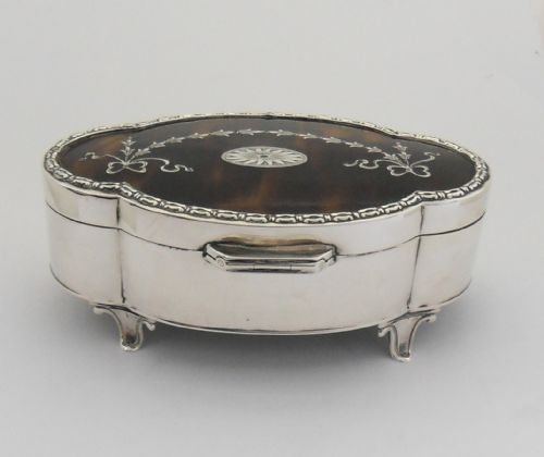 MAPPIN WEBB SILVER PIQUE TORTOISESHELL BOX BIRMINGHAM 1912 - ADDITIONAL PHOTO 8