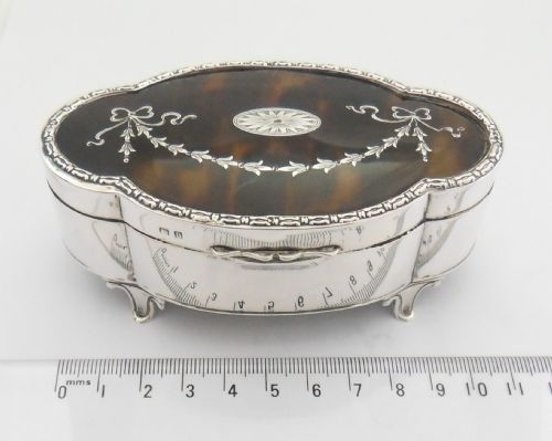 MAPPIN WEBB SILVER PIQUE TORTOISESHELL BOX BIRMINGHAM 1912 - ADDITIONAL PHOTO 11