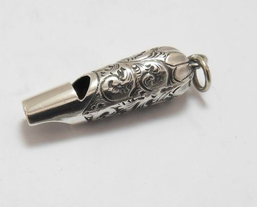 rare victorian silver whistle birmingham 1898 - CATEGORY: ANTIQUE SILVER - DATED VICTORIAN