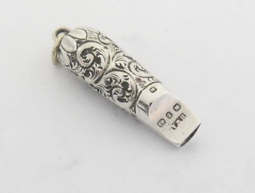 RARE VICTORIAN SILVER WHISTLE BIRMINGHAM 1898 - ADDITIONAL PHOTO 5