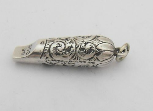 RARE VICTORIAN SILVER WHISTLE BIRMINGHAM 1898 - ADDITIONAL PHOTO 10