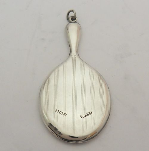fine silver chatelaine hand mirror birmingham 1919 - CATEGORY: ANTIQUE SILVER - DATED 1920