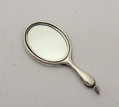 FINE SILVER CHATELAINE HAND MIRROR BIRMINGHAM 1919 - ADDITIONAL PHOTO 1