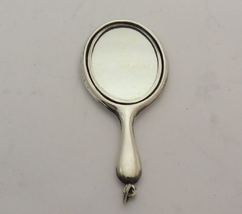 FINE SILVER CHATELAINE HAND MIRROR BIRMINGHAM 1919 - ADDITIONAL PHOTO 4