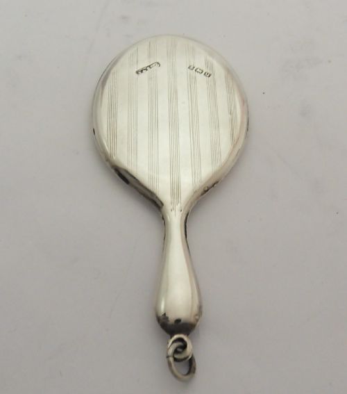 FINE SILVER CHATELAINE HAND MIRROR BIRMINGHAM 1919 - ADDITIONAL PHOTO 6