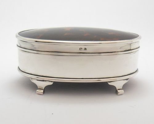 MAPPIN WEBB SILVER TORTOISESHELL BOX BIRMINGHAM 1925 - ADDITIONAL PHOTO 2