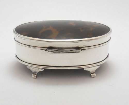 MAPPIN WEBB SILVER TORTOISESHELL BOX BIRMINGHAM 1925 - ADDITIONAL PHOTO 7