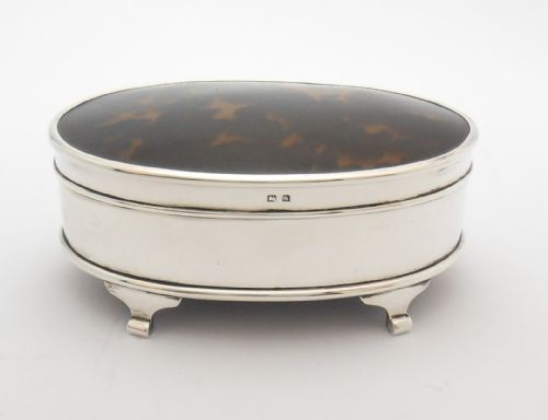 MAPPIN WEBB SILVER TORTOISESHELL BOX BIRMINGHAM 1925 - ADDITIONAL PHOTO 10