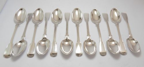 superb set of 12 victorians teaspoons by george adams london 187677 - CATEGORY: ANTIQUE SILVER - DATED VICTORIAN
