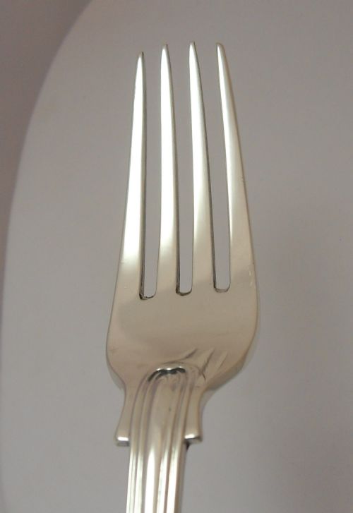 VICTORIAN SET OF 9 SILVER DESSERT FORKS FIDDLE THREAD - ADDITIONAL PHOTO 8