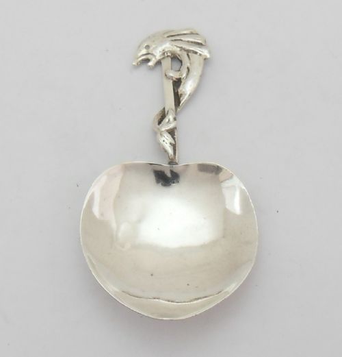 RARE SEA SERPENT ARTS CRAFTS SILVER CADDY SPOON - ADDITIONAL PHOTO 1