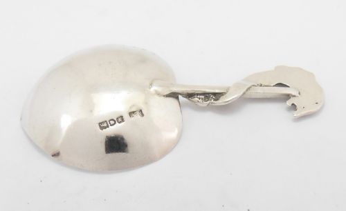 RARE SEA SERPENT ARTS CRAFTS SILVER CADDY SPOON - ADDITIONAL PHOTO 7