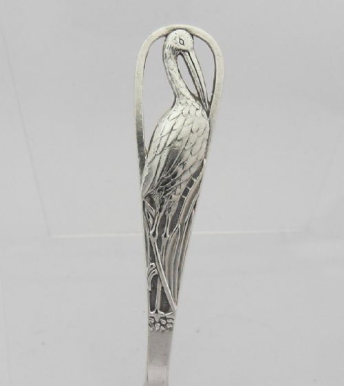 SILVER STORK CHILD'S CHRISTENING SPOON GLASGOW 1930 - ADDITIONAL PHOTO 2