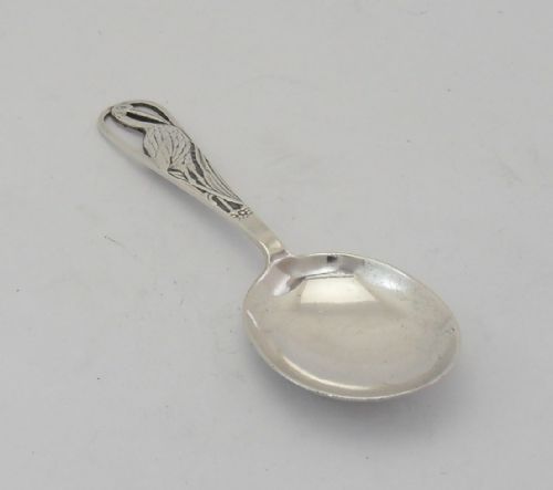 SILVER STORK CHILD'S CHRISTENING SPOON GLASGOW 1930 - ADDITIONAL PHOTO 6