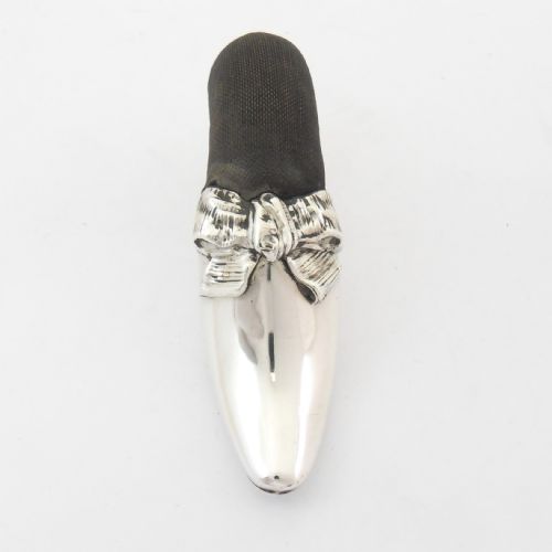 RARE 'SHOE' LARGE SILVER PIN CUSHION BIRMINGHAM 1906 - ADDITIONAL PHOTO 6