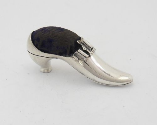 RARE SILVER PIN CUSHION 'SHOE' SHAPED BIRMINGHAM 1901 - ADDITIONAL PHOTO 6