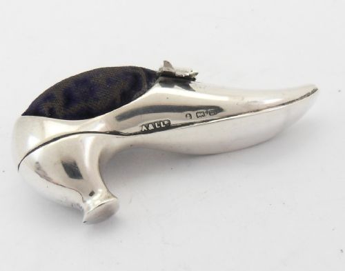 RARE SILVER PIN CUSHION 'SHOE' SHAPED BIRMINGHAM 1901 - ADDITIONAL PHOTO 7