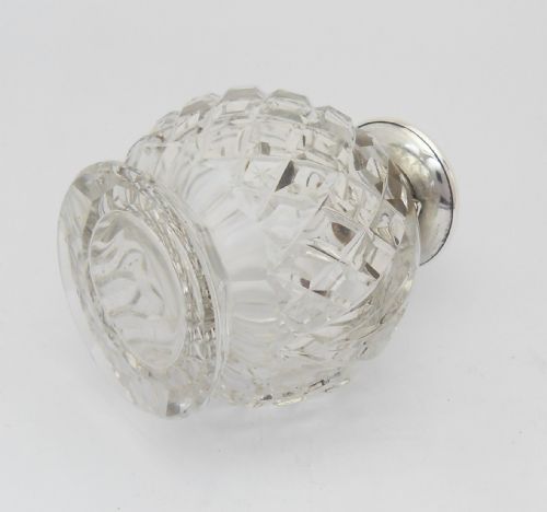 PRETTY CUT GLASS SILVER SCENT BOTTLE BIRMINGHAM 1915 - ADDITIONAL PHOTO 3