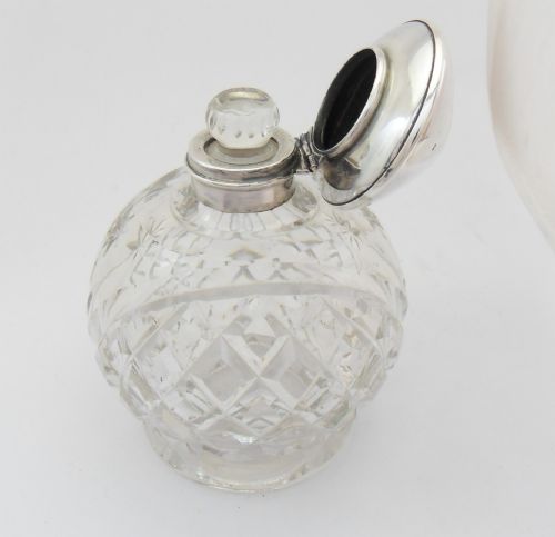 PRETTY CUT GLASS SILVER SCENT BOTTLE BIRMINGHAM 1915 - ADDITIONAL PHOTO 8