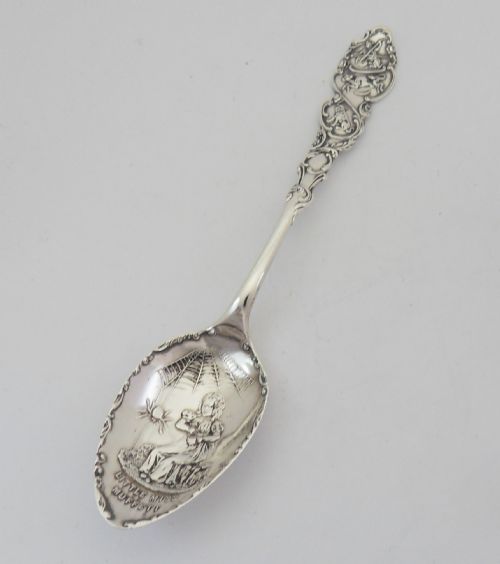 superb edwardian silver nursery rhyme spoon birmingham 1903 - CATEGORY: ANTIQUE SILVER - DATED EDWARDIAN