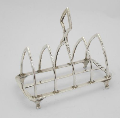 fine scottish silver gothic toast rack edinburgh 1900 - CATEGORY: ANTIQUE SILVER - DATED VICTORIAN