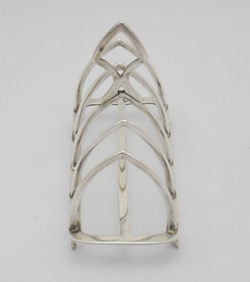 FINE SCOTTISH SILVER GOTHIC TOAST RACK EDINBURGH 1900 - ADDITIONAL PHOTO 1