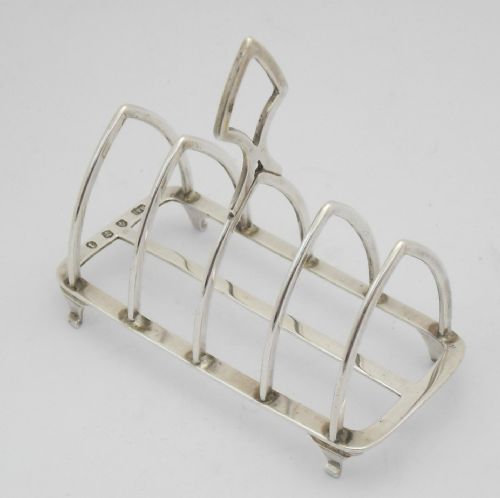 FINE SCOTTISH SILVER GOTHIC TOAST RACK EDINBURGH 1900 - ADDITIONAL PHOTO 2