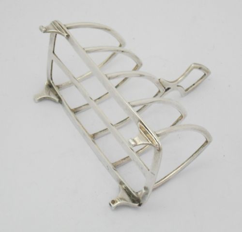 FINE SCOTTISH SILVER GOTHIC TOAST RACK EDINBURGH 1900 - ADDITIONAL PHOTO 4