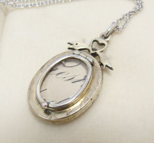 BEAUTIFUL EDWARDIAN PASTE SET SILVER LOCKET AND CHAIN - ADDITIONAL PHOTO 7