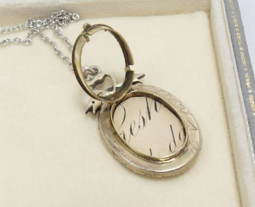 BEAUTIFUL EDWARDIAN PASTE SET SILVER LOCKET AND CHAIN - ADDITIONAL PHOTO 8