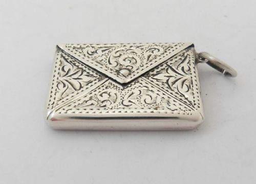 ENVELOPE FORM SILVER STAMP CASE BIRMINGHAM 1911 - ADDITIONAL PHOTO 1