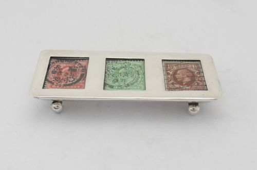 rare edwardian silver triple stamp case birmingham 1901 - CATEGORY: ANTIQUE SILVER - DATED EDWARDIAN