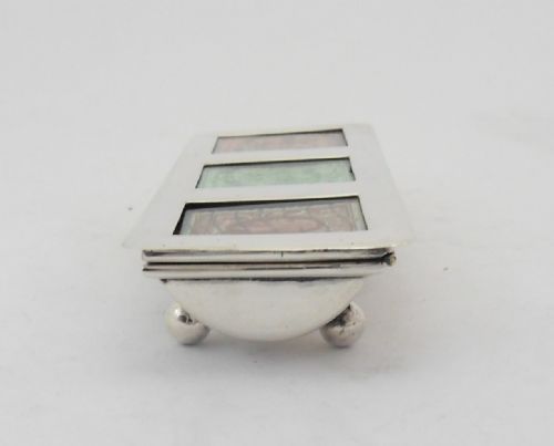 RARE EDWARDIAN SILVER TRIPLE STAMP CASE BIRMINGHAM 1901 - ADDITIONAL PHOTO 5