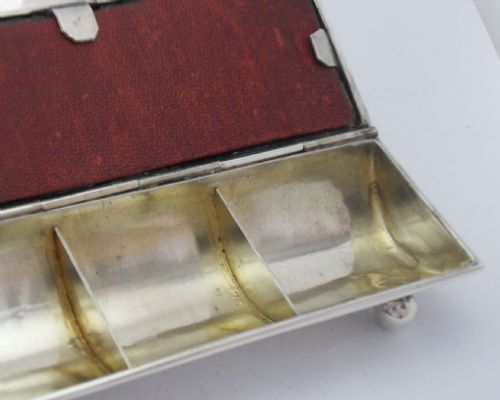 RARE EDWARDIAN SILVER TRIPLE STAMP CASE BIRMINGHAM 1901 - ADDITIONAL PHOTO 6