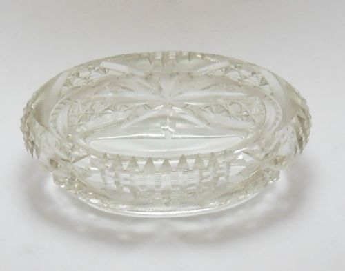 CUT GLASS SILVER TOPPED TRINKET BOX BIRMINGHAM 1921 - ADDITIONAL PHOTO 2