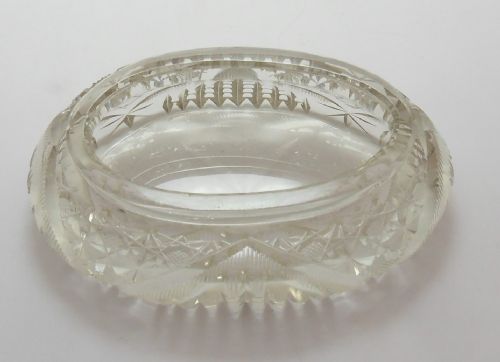 CUT GLASS SILVER TOPPED TRINKET BOX BIRMINGHAM 1921 - ADDITIONAL PHOTO 5