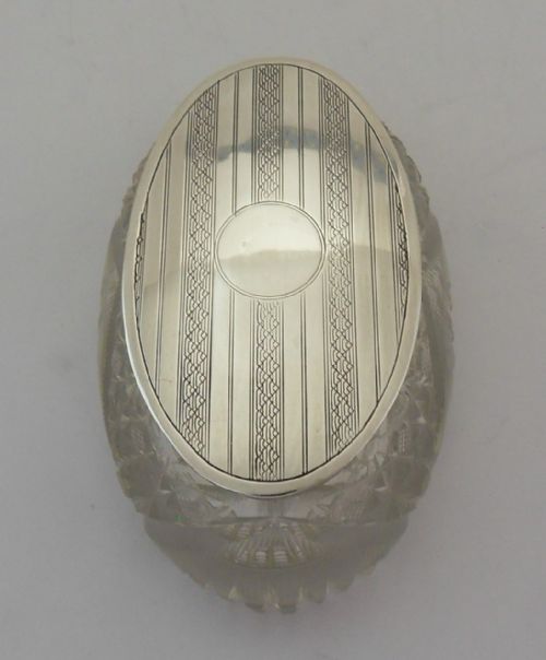 CUT GLASS SILVER TOPPED TRINKET BOX BIRMINGHAM 1921 - ADDITIONAL PHOTO 6