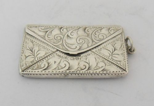 rare silver double envelope form stamp case chester c1914 - CATEGORY: ANTIQUE SILVER - DATED 1920