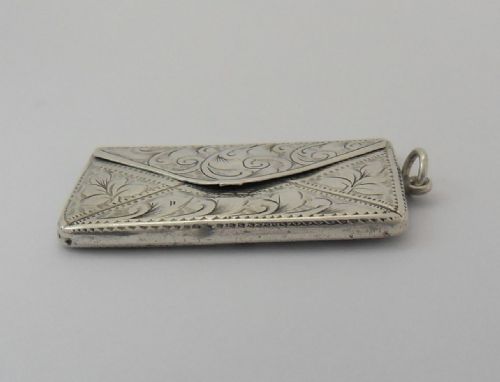 RARE SILVER DOUBLE ENVELOPE FORM STAMP CASE CHESTER C1914 - ADDITIONAL PHOTO 2