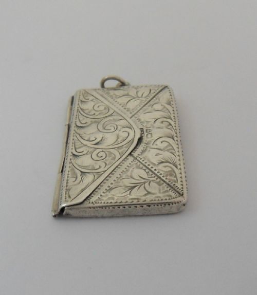 RARE SILVER DOUBLE ENVELOPE FORM STAMP CASE CHESTER C1914 - ADDITIONAL PHOTO 3