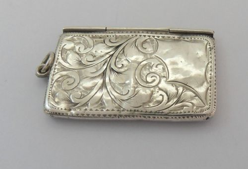 RARE SILVER DOUBLE ENVELOPE FORM STAMP CASE CHESTER C1914 - ADDITIONAL PHOTO 11