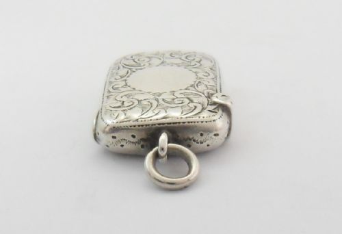 FINE VICTORIAN PETITE SILVER VESTA CASE CHESTER 1895 - ADDITIONAL PHOTO 8