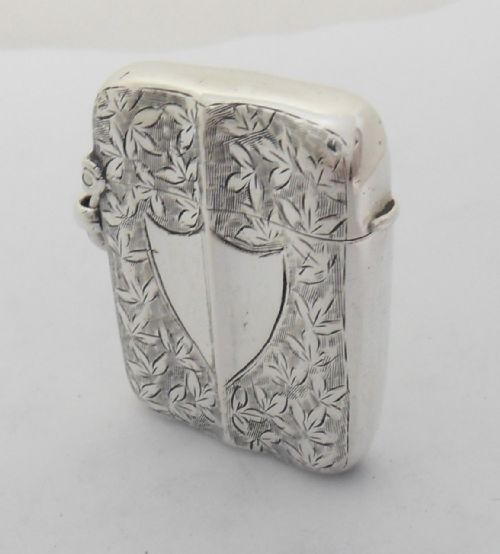 unusual edwardian silver vesta hallmarked birmingham 1902 - CATEGORY: ANTIQUE SILVER - DATED EDWARDIAN