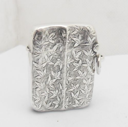 UNUSUAL EDWARDIAN SILVER VESTA HALLMARKED BIRMINGHAM 1902 - ADDITIONAL PHOTO 1