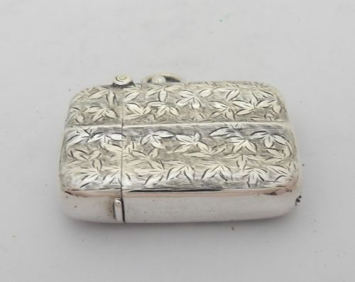 UNUSUAL EDWARDIAN SILVER VESTA HALLMARKED BIRMINGHAM 1902 - ADDITIONAL PHOTO 6
