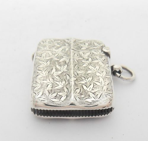 UNUSUAL EDWARDIAN SILVER VESTA HALLMARKED BIRMINGHAM 1902 - ADDITIONAL PHOTO 7