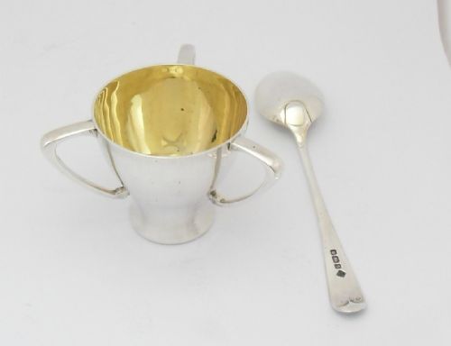 UNUSUAL EDWARDIAN CASED SILVER TYG EGG CUP SPOON - ADDITIONAL PHOTO 2