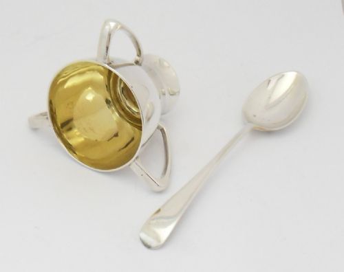 UNUSUAL EDWARDIAN CASED SILVER TYG EGG CUP SPOON - ADDITIONAL PHOTO 3
